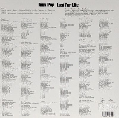 Iggy Pop - Lust For Life 180g Vinyl LP NEW