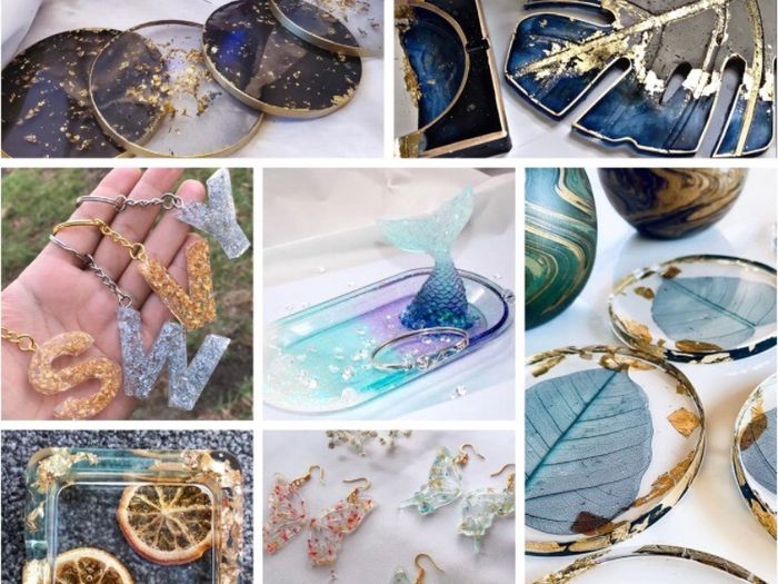 Resin Kit 380ml, Crystal Clear Epoxy Resin, Coating and Casting Resin with Foil Flakes, Resin Color Pigment, Sequins for Artwork, Jewelry Making