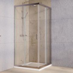 BESCO Shower Enclosure Square Chrome 90x90x185cm