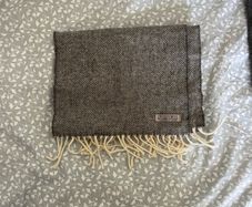 Foxford Woolen Mills Grey Herringbone Scarf