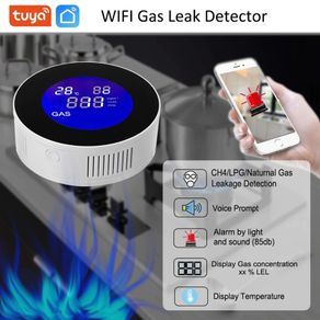WiFi Natural Gas Leak Detector Detection Alarm Gas Detector LCD Temperature Sensor For Smart Life