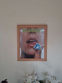 Playboy Magazine Cover Poster in Wooden Frame