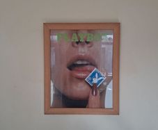Playboy Magazine Cover Poster in Wooden Frame