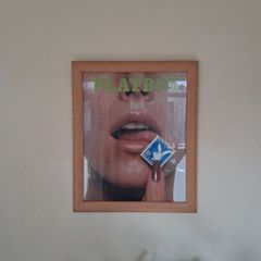 Playboy Magazine Cover Poster in Wooden Frame