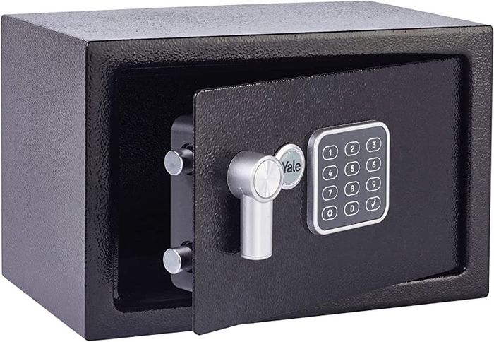 Small Value Safe, Digital Keypad, LED Light Indicators, Steel Locking Bolts, Emergency Override Key, Wall And Floor Fixings, Black Finish, 8 Litre Capacity 20 x 31 x 20 cm (FREE POSTAGE)