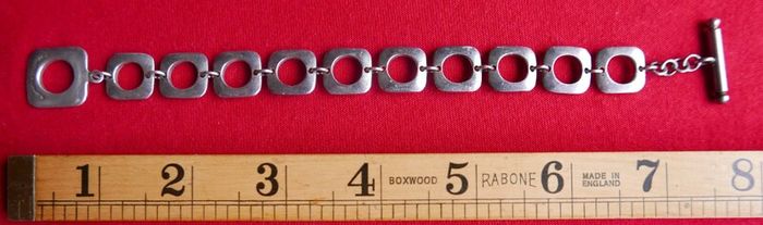 Vintage Tiffany & Co Sterling Silver 925 Cushion Link Bracelet Toggle length 8" 27,05g