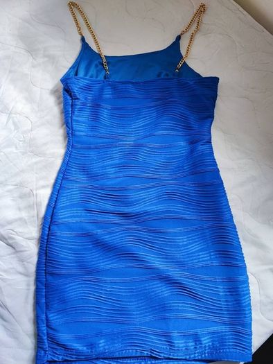 Solid Ruched Cami Bodycon Dress blue size 8UK