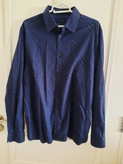 Ted Baker cotton long sleeve shirt in very good condition with no issues and has been dry cleaned see last two photos for exact measurements FREE STANDARD POSTAGE INCLUDED