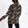 River Island Denim Jacket Khaki Image 3