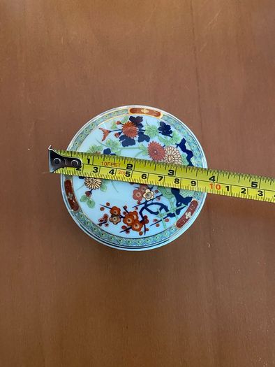 Vintage Japanese Porcelain Covered Dish / Trinket Box - Imari Style Floral Design