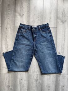 Stradivarius High Waisted Wide Leg Jeans Blue - Size EU 40 / UK 12