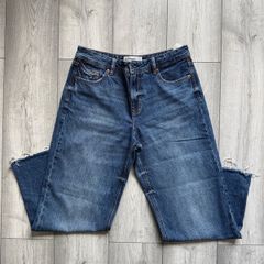 Stradivarius High Waisted Wide Leg Jeans Blue - Size EU 40 / UK 12