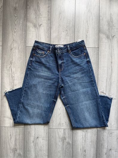 Stradivarius High Waisted Wide Leg Jeans Blue - Size EU 40 / UK 12