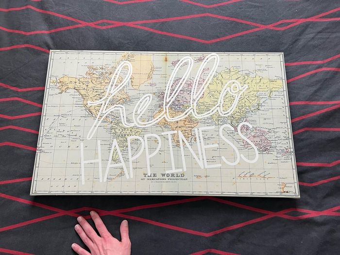 Canvas Hello Happiness Print - home decor