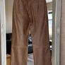 Zara ZW Leather Collection 100% Sheepskin Leather Trousers Brown Size L Image 2