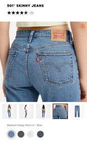 Levi's 501 skinny jeans, W27, L32