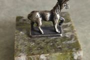 Donkey/mule figure on GREEN Connemara marble plate .