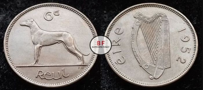 Ireland | 1952 | Irish 6d | 6 Pence | Wolfhound | KM.13a | UNC | [#2003]