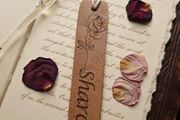Personalised Rose &amp; Name Laser-Engraved Bookmark