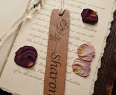 Personalised Rose & Name Laser-Engraved Bookmark