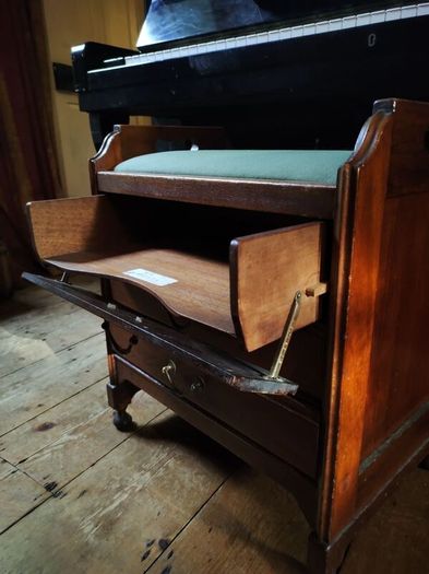 Antique Edwardian mahogany piano stool