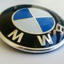 1x BMW 82mm +2 Fastener Grommets Classic blue Emblem Badge Front Rear Bonnet Logo 1 3 5 6 7 series  x z m class 82 with black back Image 3