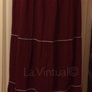 Wine vintage summer maxi skirt with white trim Image 4