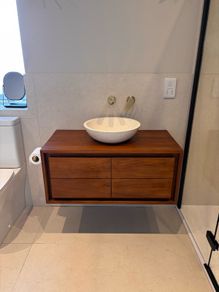 Wall Hung Teak Vanity