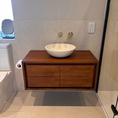 Wall Hung Teak Vanity