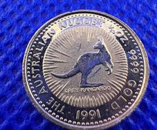 1991 Australia Kangaroo Gold coin 1/20oz