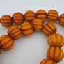 Antique African Orange Melon Shape Glass Beads Strand Necklace Image 5