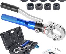 Professional Crimping Pliers U Contour and M Contour Pressing Tool with 360 Rotating Head, for Composite Pipe (16mm, 20mm, 25mm, 32mm) and Copper Pipe (12mm, 15mm, 18mm, 22mm, 28mm)