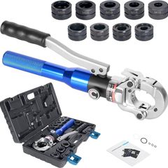 Professional Crimping Pliers U Contour and M Contour Pressing Tool with 360 Rotating Head, for Composite Pipe (16mm, 20mm, 25mm, 32mm) and Copper Pipe (12mm, 15mm, 18mm, 22mm, 28mm)