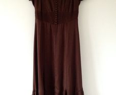 KAREN MILLEN dark brown long dress 100% silk