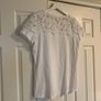 White V Neck Lace T-Shirt Image 9