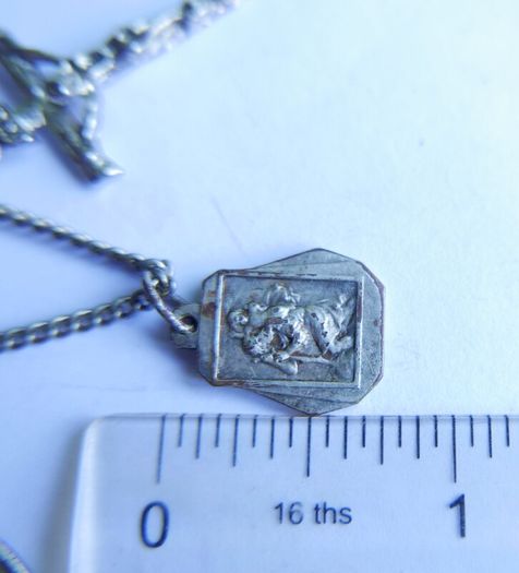 Antique catholic Saints religious many pendants family heirloom necklace