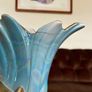 Porcelain Centerpiece Vase Sesto Fiorentino Fior Deer Iridescent Blue and Gold 1950s Image 10