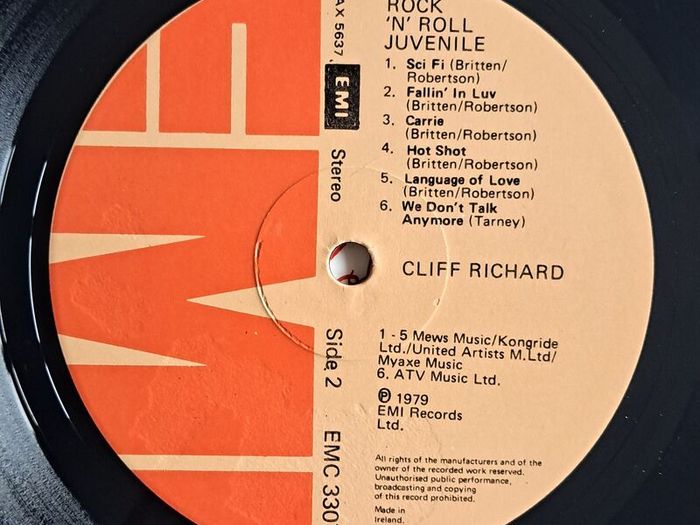 Cliff Richard - Rock 'N' Roll Juvenile ('79 Irish Pressing) Vinyl