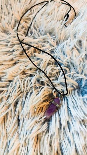 Amethyst crystal pendant necklace
