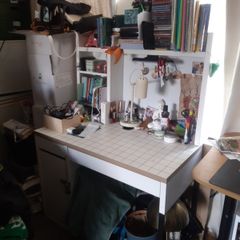 IKEA white table and chair