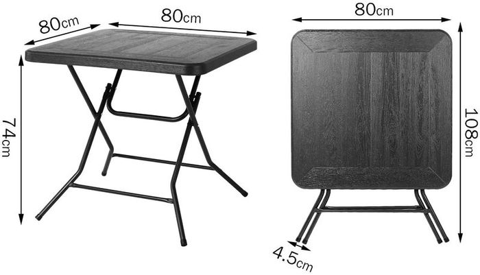 BRAND NEW Folding Table with Steel Frame Legs Wood Grain Foldable Table Outdoor Camping