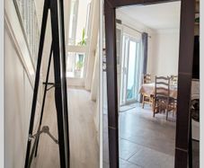 Large Faux Leather Framed Mirror 185x80CM