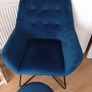 Turio Deep blue Velvet effect Chair (H)865mm (W)750mm (D)800mm and matching footstool-swords collection unused-perfect Image 2