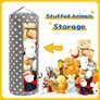 Stuffed Animal Storage Bean Bag Cover for Kids Plush Toys Organizer Bags for Boys and Girls A Full-length Zipper Cylinder Room Furniture Decor - Organize, Sit, Play & Box (Grey Stars) Image 2
