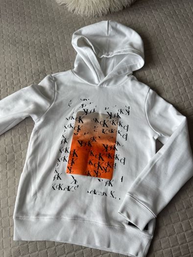 Boys Calvin Klein White Hoodie Size 10