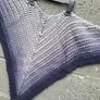 Handmade crochet triangle shawl wrap. Grey gradient ombre shawl Image 10