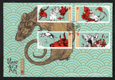 2020 Isle of Man Chinese New Year; Year of the Pig Commemorative Stamps First Day Cover (FDC)