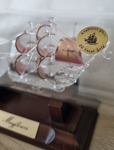 Vintage Mayflower Glass Ship