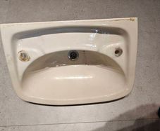 cream vintage sink basin