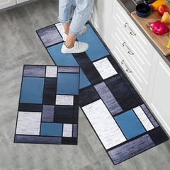 NEW SALE |  2 Pieces Non Slip Kitchen Mat Kitchen Rug Set, Washable Modern Mats and Rugs for Hallway, Dining Room and Entryway, 40x60cm + 40x120cm